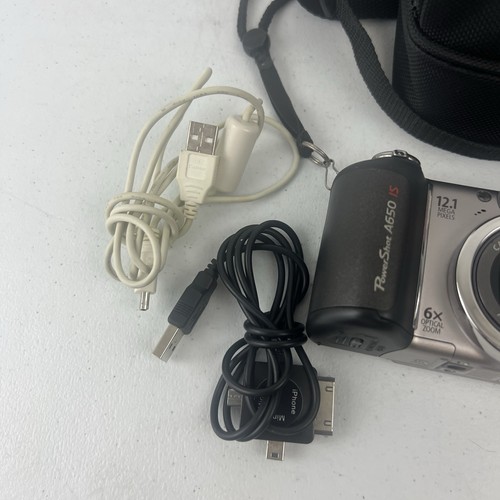 Canon PowerShot A650 IS 12.1MP Digital Camera Silver & Black Fully Working - Picture 3 of 6