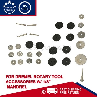 30x Cutting Wheel Set Drill Fit For Dremel Rotary Tool w/ 1/8'' Mandrel