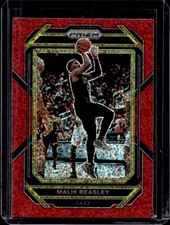 2022-23 Panini Prizm Malik Beasley Prizm Red Sparkle #60 Jazz