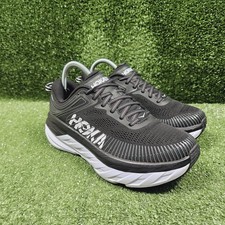 Hoka One One Bondi 7 Black White Athletic Running Sneakers Womens 8 Wide
