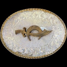 New SilverP Shriner Mason Masonic Freemason Crescent Scimitar Lodge Belt Buckle