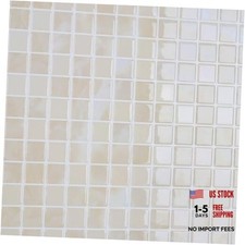 16 Sheets Beige Square Peel and Stick Backsplash for 12"x12" 16-Sheets 