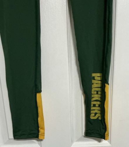 NFL Green Bay Packers Pants Athletic Stretch Spandex Pants Youth 14/16 - Picture 2 of 4