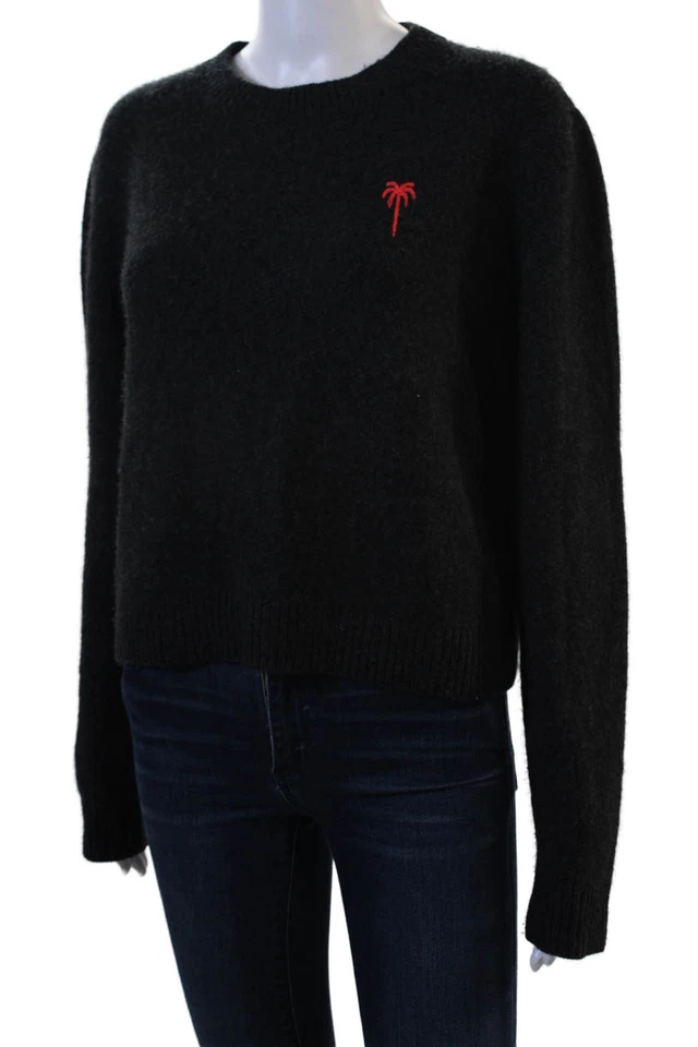 The Elder Statesman Womens Pullover Sweater Black Cashmere Crew Neck Size M - Image 3 of 4