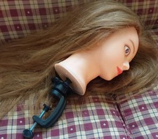 Vtg Mannequin Head Fake Hair Styling Halloween Haunted House Prop Deco Costume