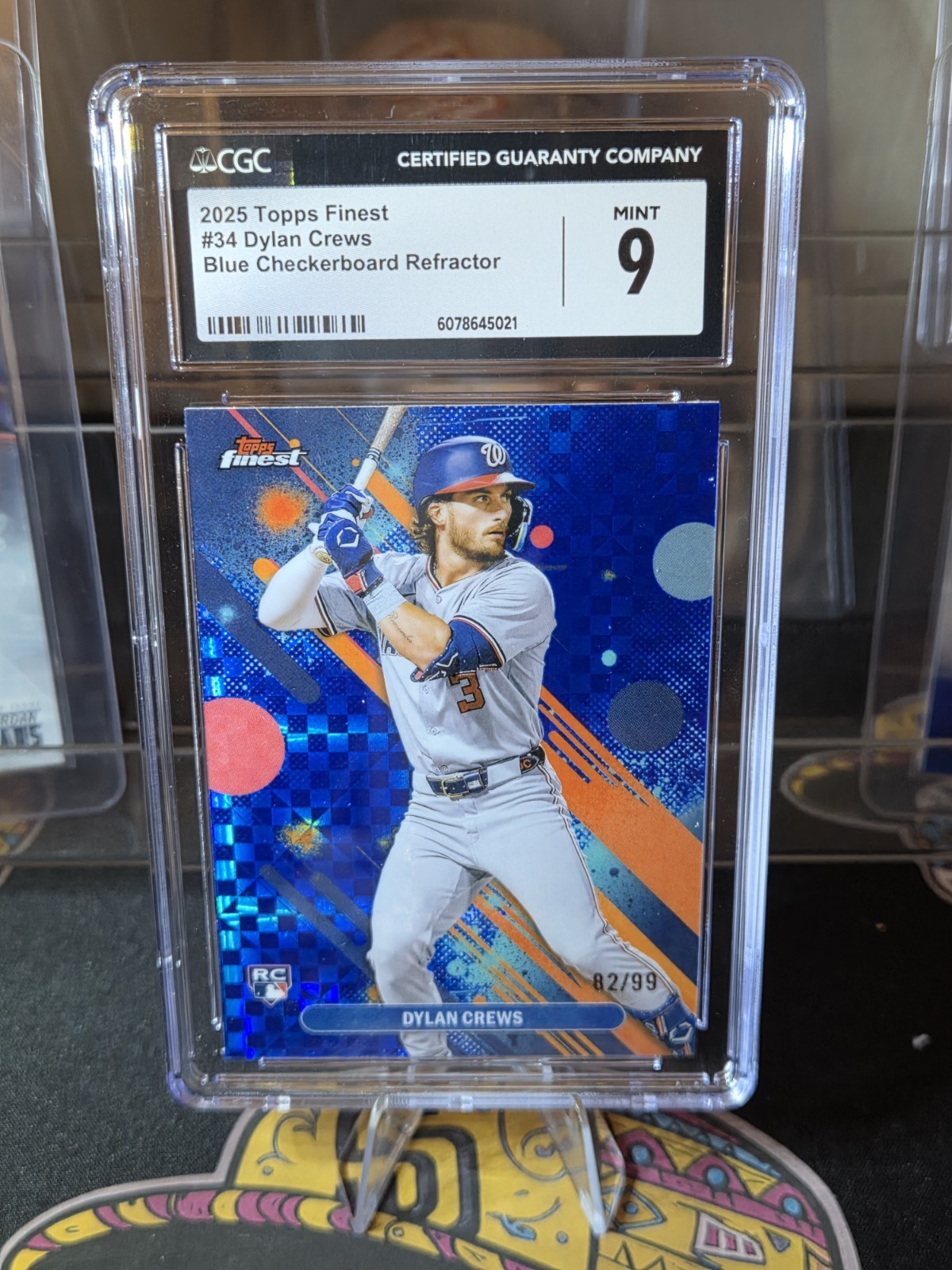 2025 Topps Finest - Common Dylan Crews #34 Blue Checkerboard Refractor /99 (RC)