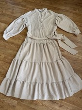 SHEIN Beige Belted Maxi Dress US 6