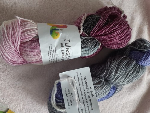 Sockengarn, Strang, Rosa-grau, Wolle mit Baumwollanteil,100g