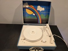 Giradischi Portatile Vintage Imperial Party Time Con Scena Arcobaleno - Funzionante!