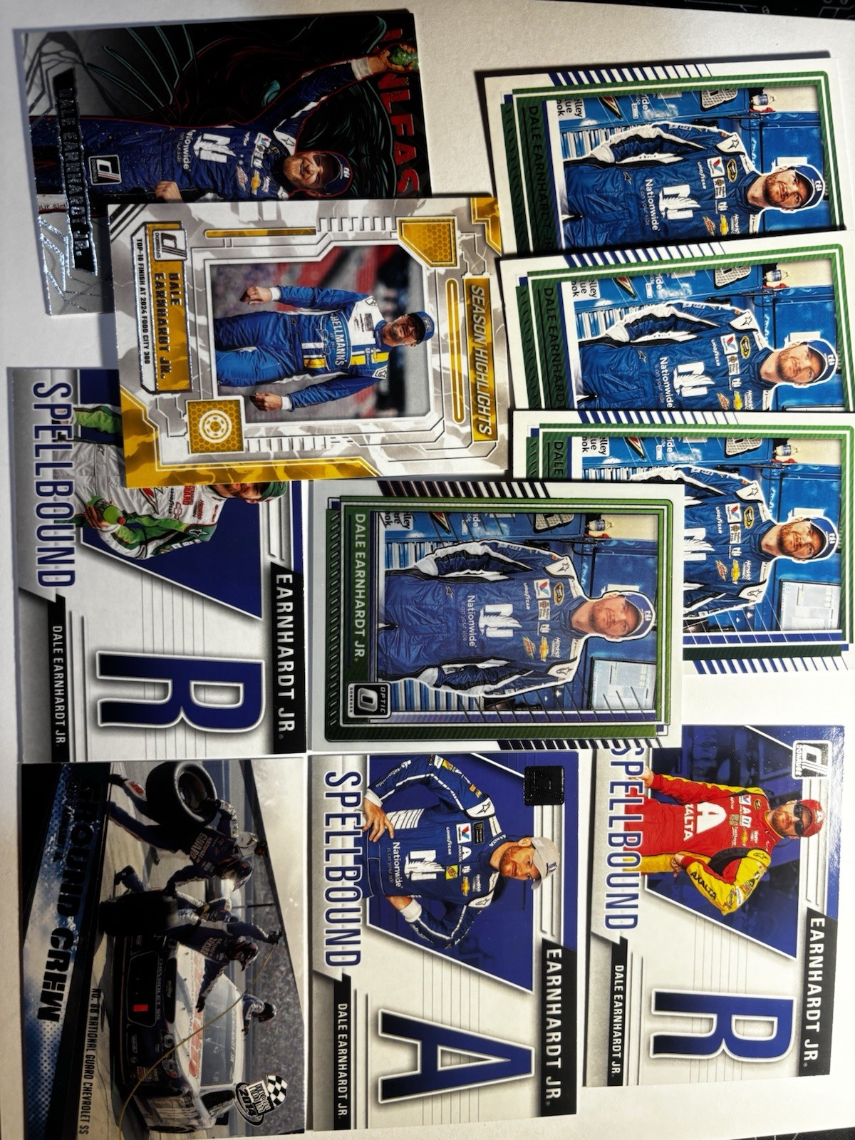 DALE EARNHARDT JR 10 Card Lot - Press Pass Eclipse NASCAR  Inserts +