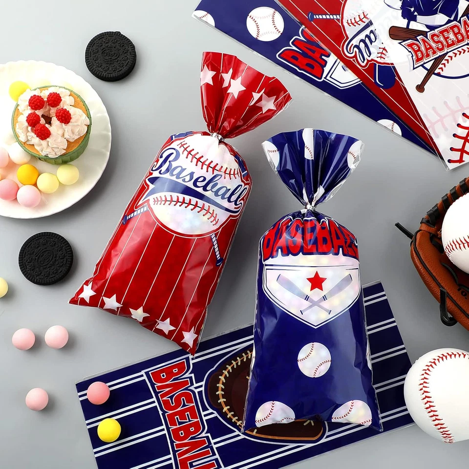 100 Piezas Bolsas de Béisbol Celofán Béisbol Fiesta Favores Regalo Golosinas Artículos Ca Foto 4 de 4
