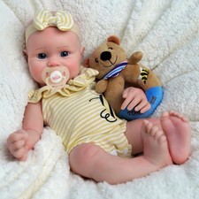 JIZHI Full Body Silicone Reborn Baby Dolls -16 Inch 5.73lb Weighted Full Platinu