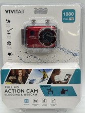 Vivitar DVR 786HD Full HD Action Red Cam Vlogging Webcam 12MP Waterproof Case