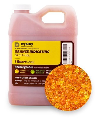 '''' [1 Quart] Premium Orange Indicating Silica Gel Desiccant Beads(Industry St...