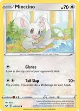 Minccino (145) 145/202 C SWSH01: Sword & Shield Base Set Pokemon TCG Card NM