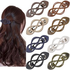 8 PCS Vintage French Barrette Hair Clips for Thick Hair, Small Matte Glossy S...