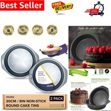 Victoria Sponge Cake Tins - 2 Packs of 8 Inch Cake Tin - Non-Stick Round Cake...