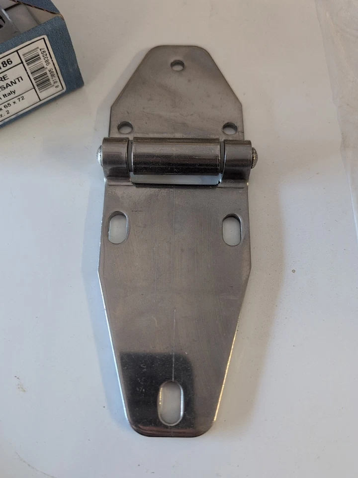 x2 Cerniere Extra Pesanti Acciaio Inox mm 186x65x72 Made In Italy - Immagine 4 di 4