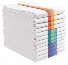 GREEN LIFESTYLE Kitchen Dish Towels Set of 12-Tea Towels 100% Cotton. Large D...