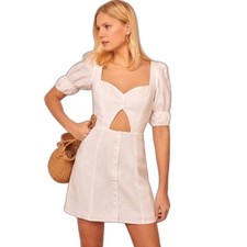 NWT Reformation Clay Mini Linen Dress 10