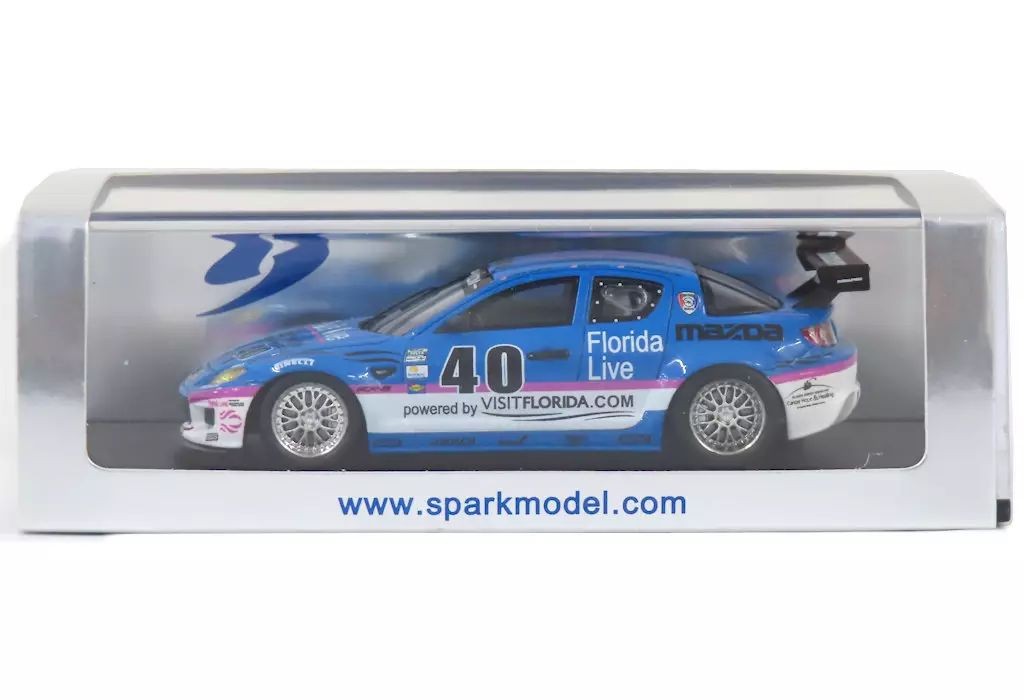 ★マツダ RX-8 SPARK USA限定 Florida 1/43 青★ Spark 1/43 Mazda RX-8 2010 Grand Am GT Florida Live Diecast Car