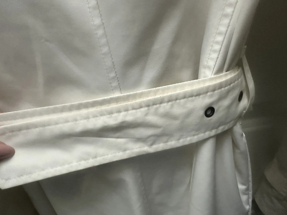 Burberry London Women Trench Rain Coat White Buckle Collared Size 6R - Image 2 of 4