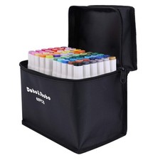 60 Colors Drawing Markers, Dual Tip Markers, Fine  Chisel Coloring Marker fo...