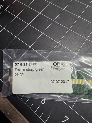 Oris Textil Strap Green Black Complete 07 5 21 25FC with Buckle NWT