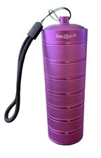 7 Day Travel Pill Organizer Weekly PURPLE Metal Case Waterproof