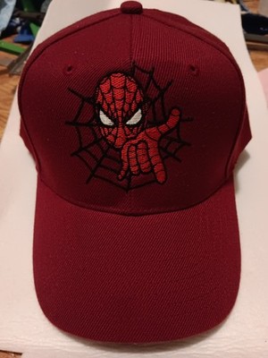 Spider Man Embroidered Hat/Cap - Burgundy