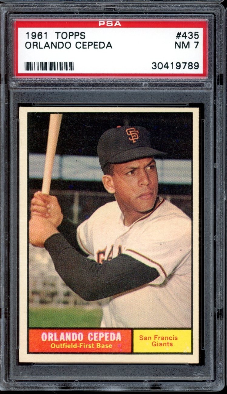 1961 Topps Baseball #435 Orlando Cepeda PSA 7