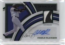 2022 Immaculate Clearly Material Signatures Green 1/3 Charlie Blackmon Auto 0o9