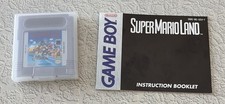 Super Mario Land Nintendo Game Boy Cartridge, Instruction Booklet, And Case