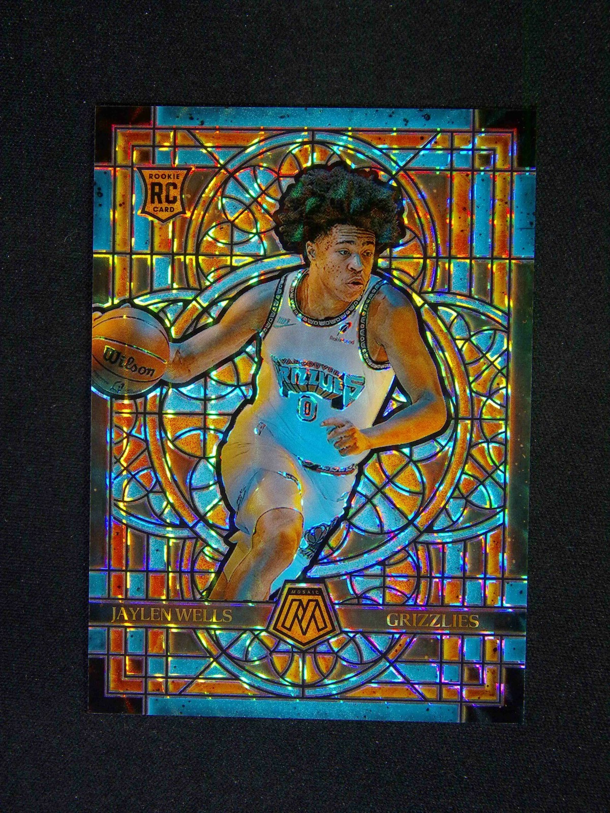 2024-25 Panini Mosaic Jaylen Wells #14 RC Rookie Stained Glass Case Hit SSP