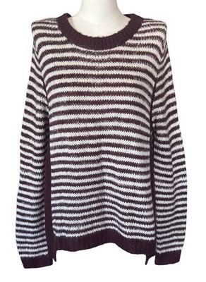Another Story Striped Round Neck Long Sleeve Pullover Sweater Women's Sz M