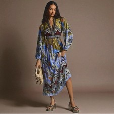 Anthropologie x Bhanuni by Jyoti Patterned Maxi Dress Size 4P Boho - Sale