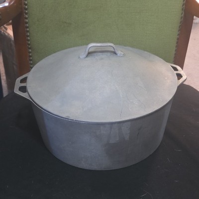 Lo Flame Aluminum Stockpot Pot with Lid, Marked S & 43, Vintage Collectible