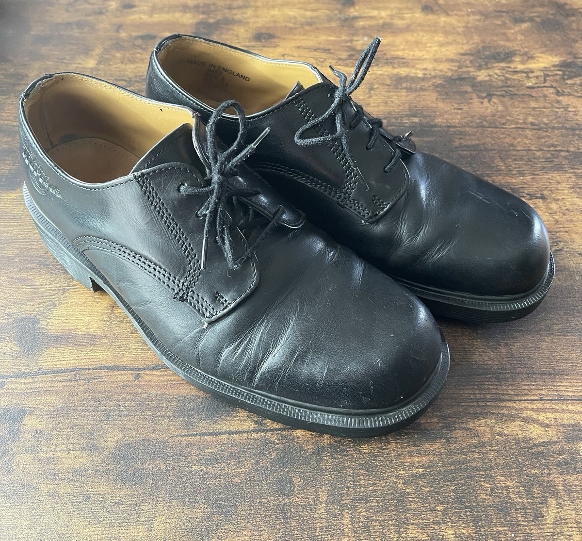 Dr. Martens 8452 Vintage Made in England Black Leather Oxford/Derby, Men\'s UK11 Dr. Martens Leather Original Vintage Shoes for Men for sale  main image 2