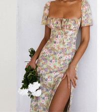 House Of CB 'Tallulah' Peony Print Puff Sleeve Midi Sundress