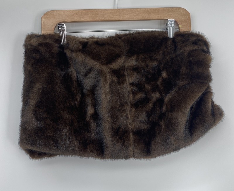 Lemon Lunar Womans Mini Skirt Brown Fur Size L High Quality Faux Fur Soft Lining