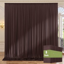 40ft x 10ft Wrinkle Free Brown Backdrop Curtains for Parties, 8 Panels 5x10ft...