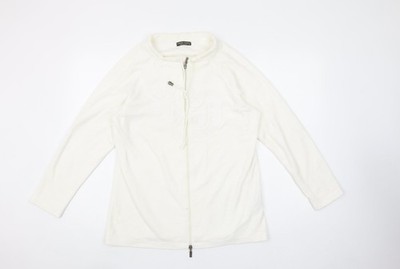 Chelsea Design Damen Elfenbein Full Zip Sweatshirt M Baumwollmischung