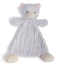 Demdaco: Baby Girl Purple Kennedy Cat Rattle Blankie 13" x 11" NEW
