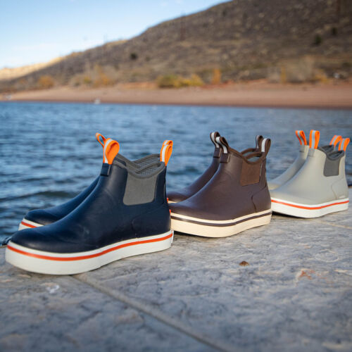 HISEA Men's Ankle Fishing Deck Boots Waterproof Chelsea Rain Boots Sport Sailing - Picture 10 of 29