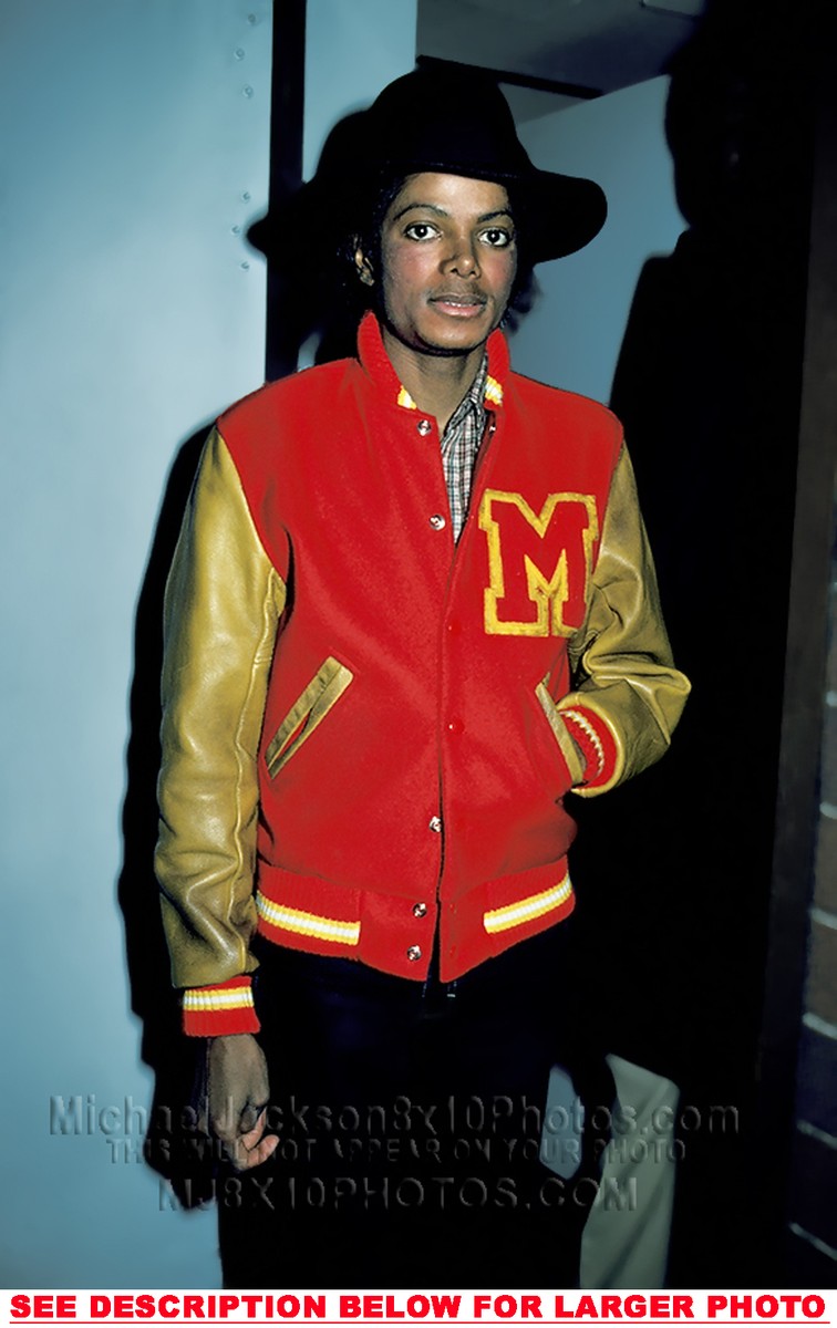 MICHAEL JACKSON 1983 in VARSiTY JACKET 1xRARE PHOTO | eBay