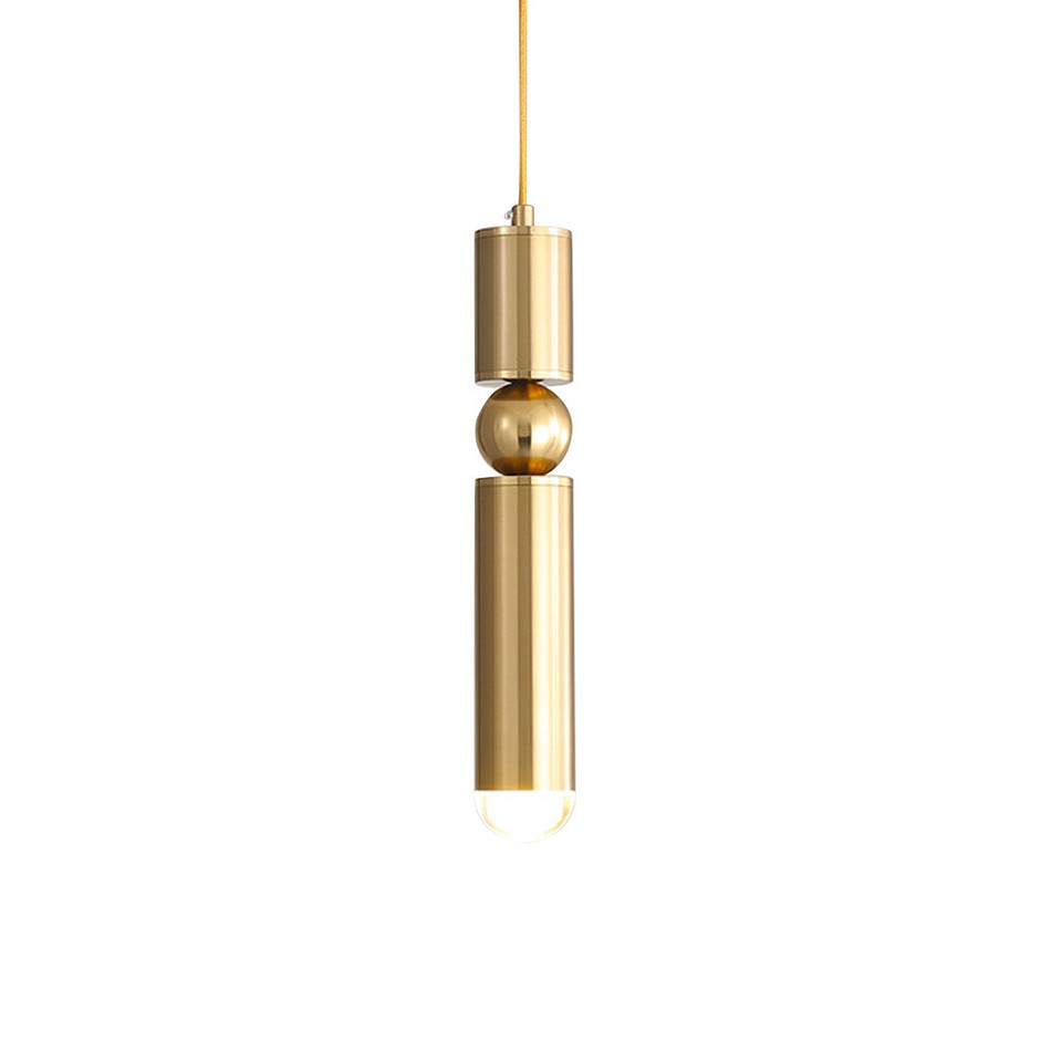Modern Pendant Light Brass Tube Chandelier LED Hanging Ceiling Lamp