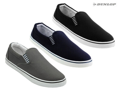 Dunlop Mens Canvas Shoes Slip On Boat Deck Yacht Plimsoll Casual Pumps  Trainers UK