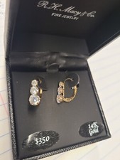 14K Yellow Gold Cubic Zirconia Earrings 350