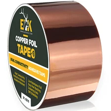 Copper Foil Tape with Conductive Adhesive for Guitar & EMI Shielding (2" x 33')