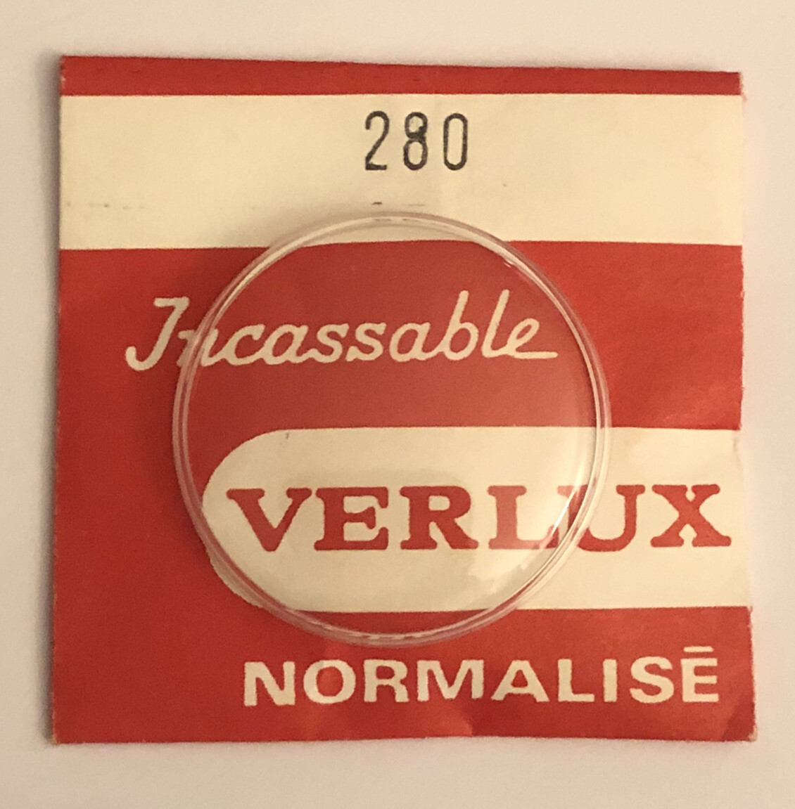 Neuf 1 Verre Verlux Normalise ( Glass ) Plexi Montre @ 280 De Diametre